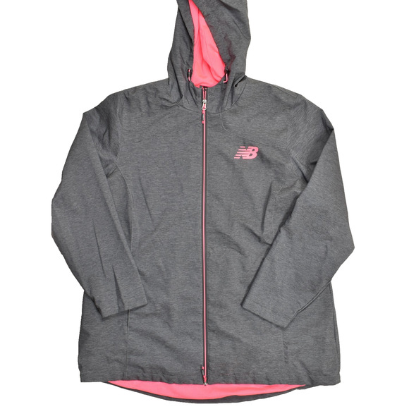 New Balance Jackets & Blazers - New Balance Women's 3X Gray Pink Full Zip Hooded Windbreaker Jacket Lightweight